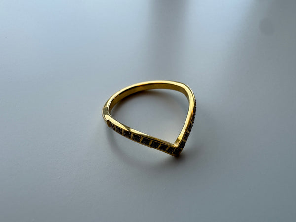 Nadia V CZ Ring