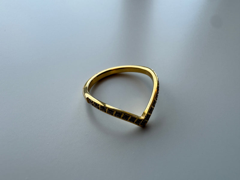Nadia V CZ Ring