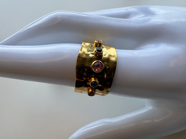 Rainbow Chunky Gold Ring