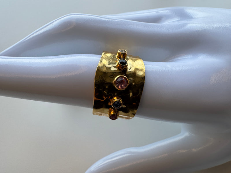 Rainbow Chunky Gold Ring