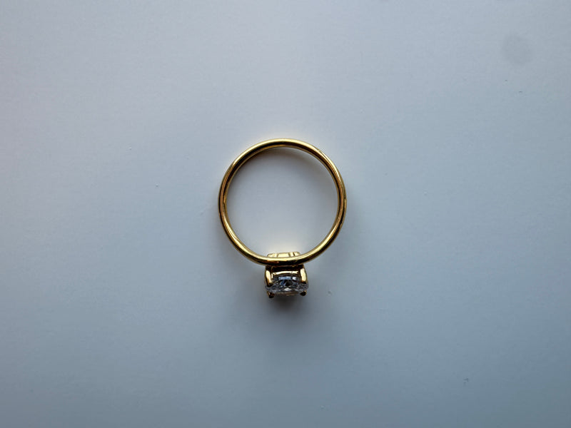 Sia CZ Square Diamond Ring