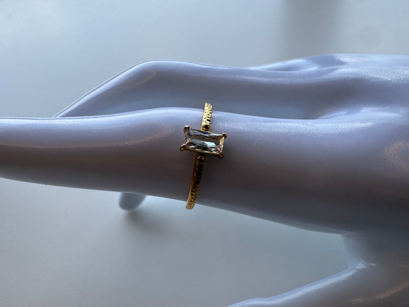 Sia CZ Square Diamond Ring