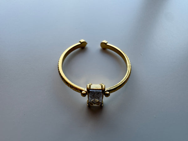 Sia CZ Square Diamond Ring