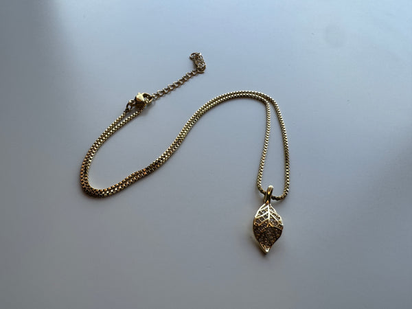 Autumn Leaf CZ Necklace
