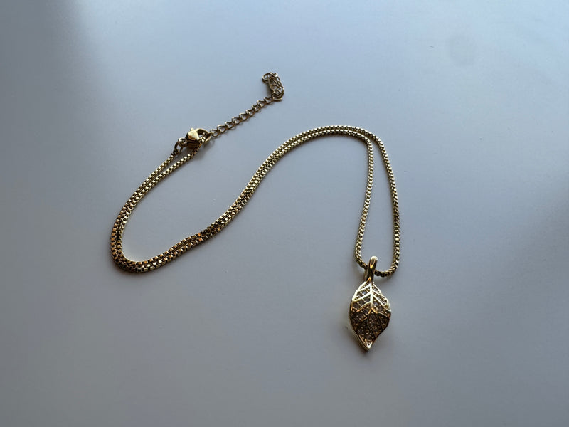 Autumn Leaf CZ Necklace