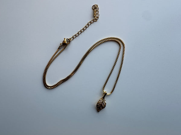 Autumn Leaf CZ Necklace