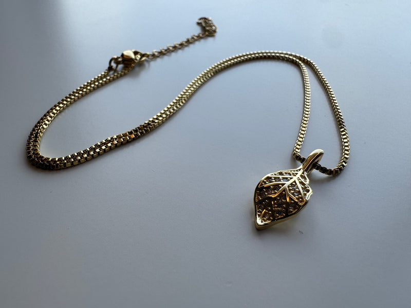 Autumn Leaf CZ Necklace