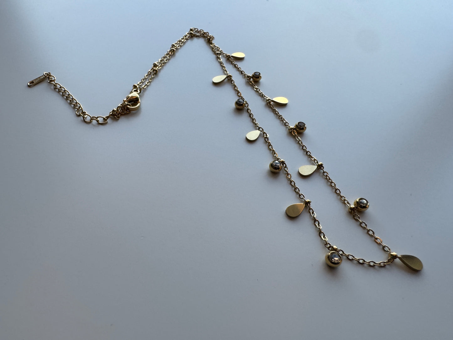 Dainty Droplet and CZ Necklace