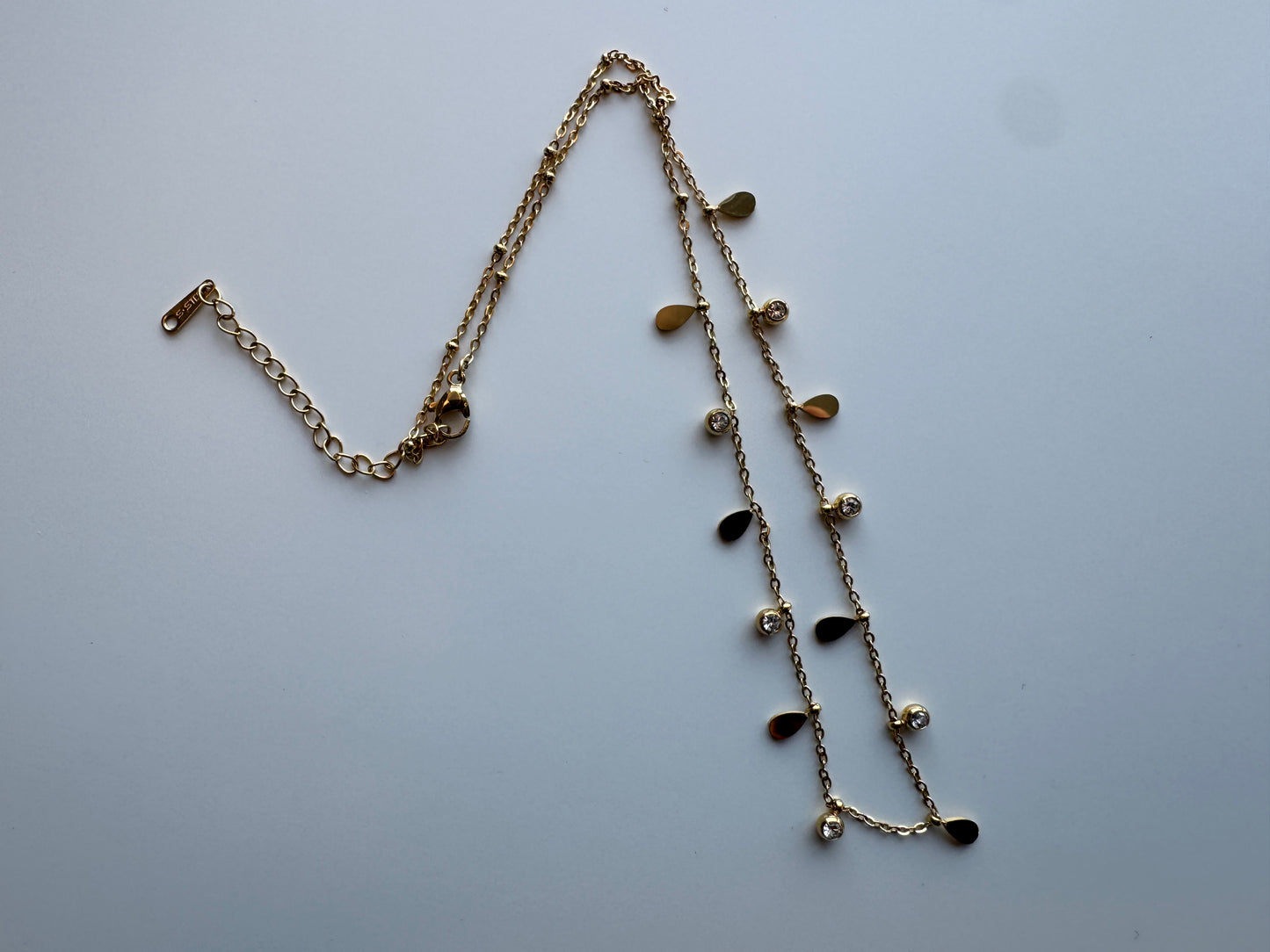 Dainty Droplet and CZ Necklace