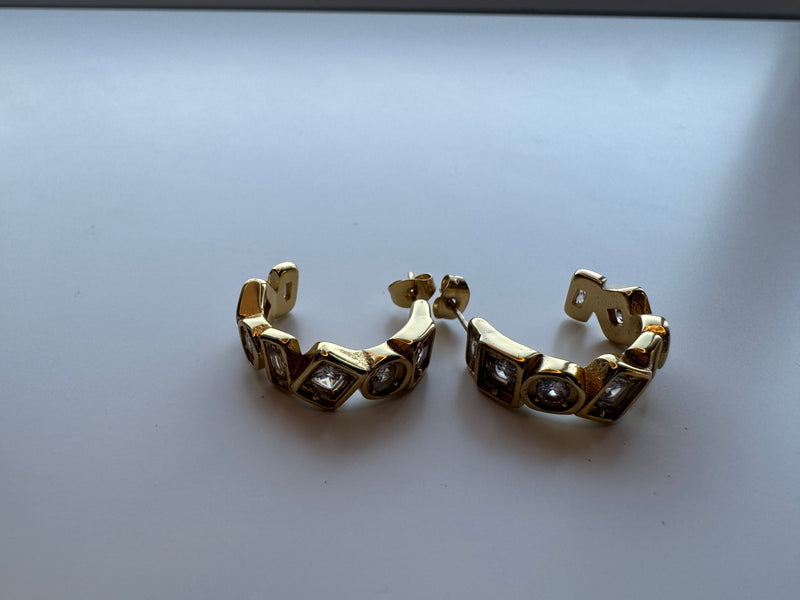Amber CZ Earrings
