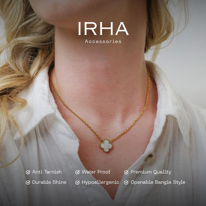 Collar de trébol de cuatro hojas de la esperanza (oro)